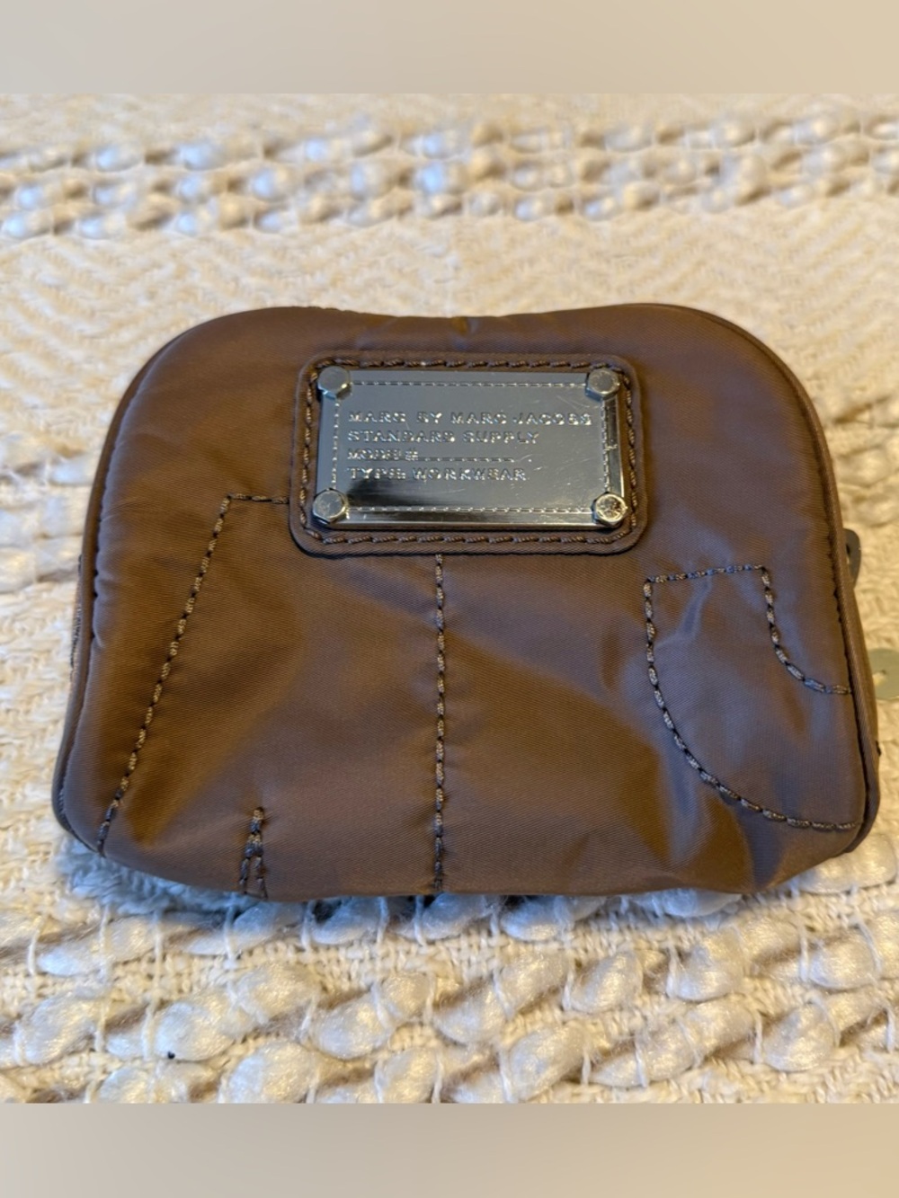 Marc by Marc Jacobs Chocolate Brown Pouch with Metal Logo Plate